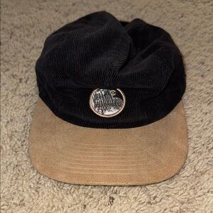 Men's Black and Tan Corduroy Cap